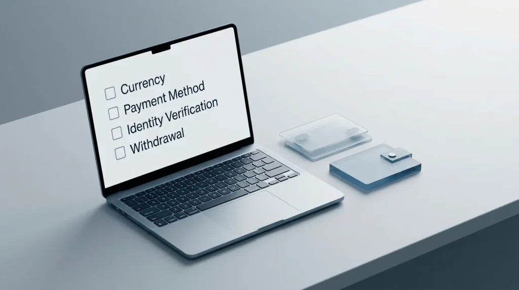 Payment decision flow with currency and verification checks